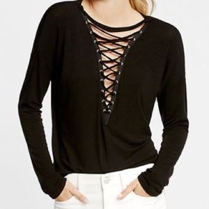Express Lace Up Long Sleeve Top